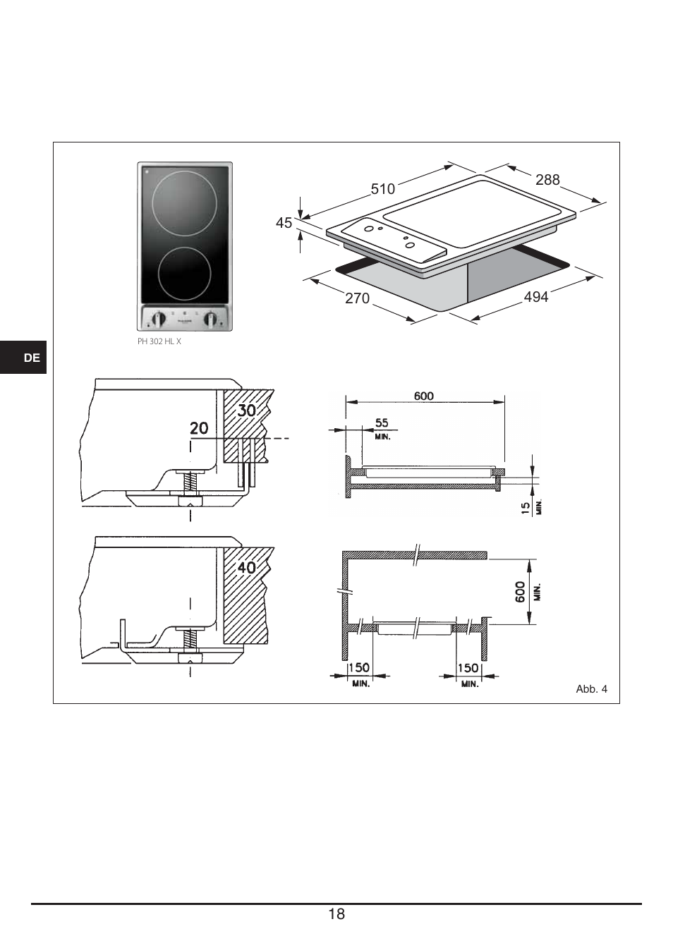 Fulgor Milano PH 302 HL X User Manual | Page 18 / 28