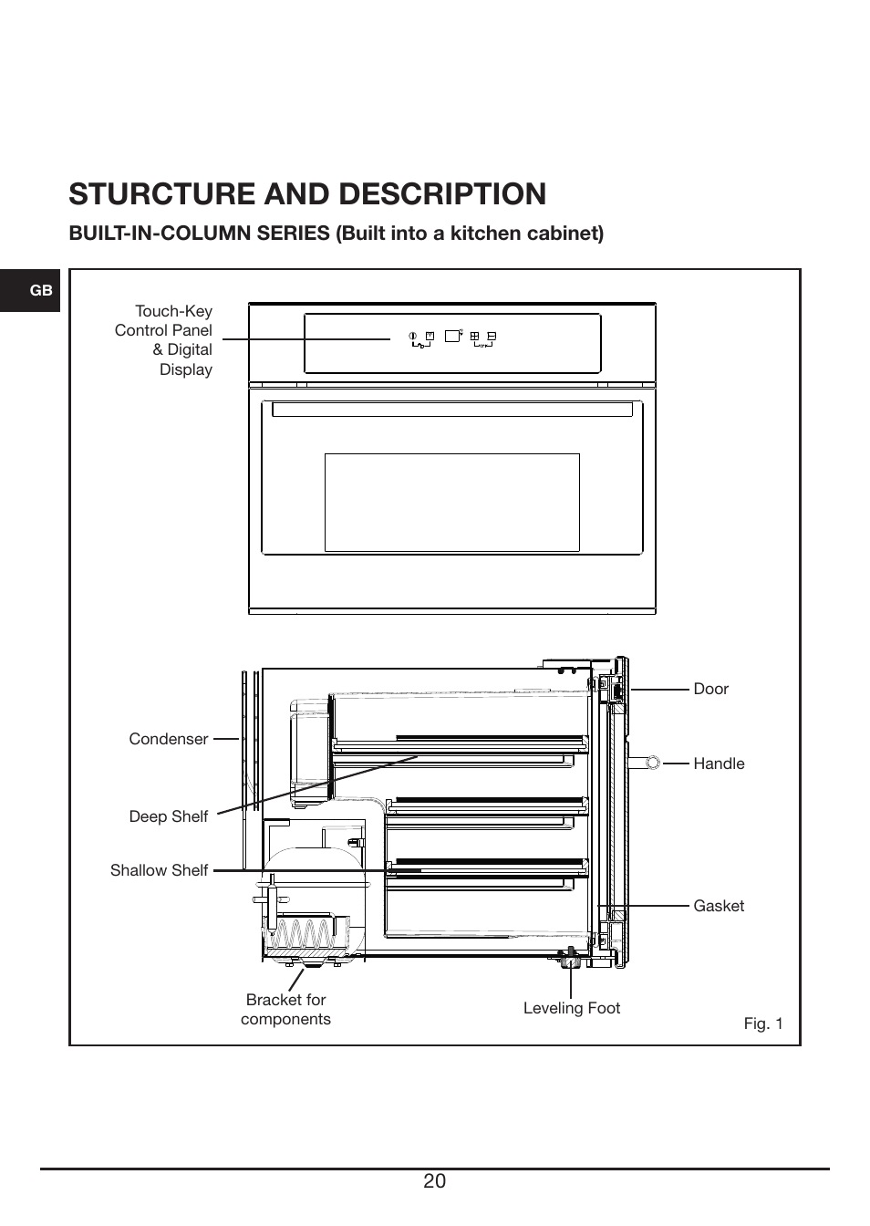 Sturcture and description | Fulgor Milano FWC 4524 TC User Manual | Page 20 / 88