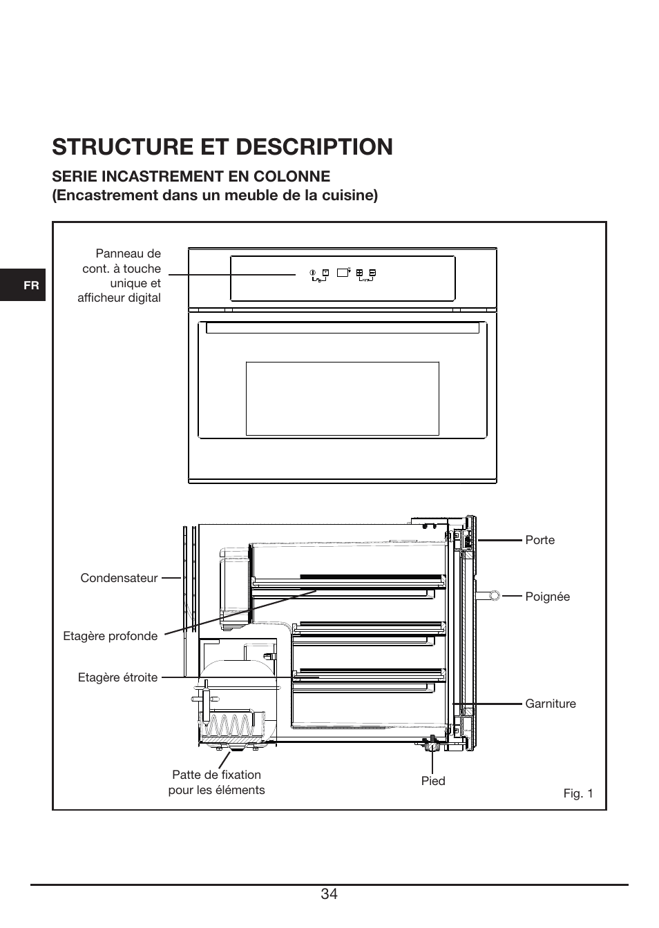 Structure et description | Fulgor Milano FWC 4524 TC User Manual | Page 34 / 88