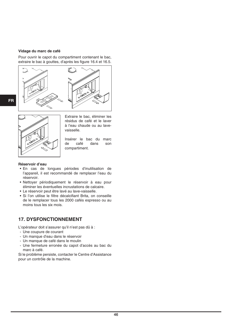 Dysfonctionnement | Fulgor Milano CCM 4509 TC User Manual | Page 46 / 96