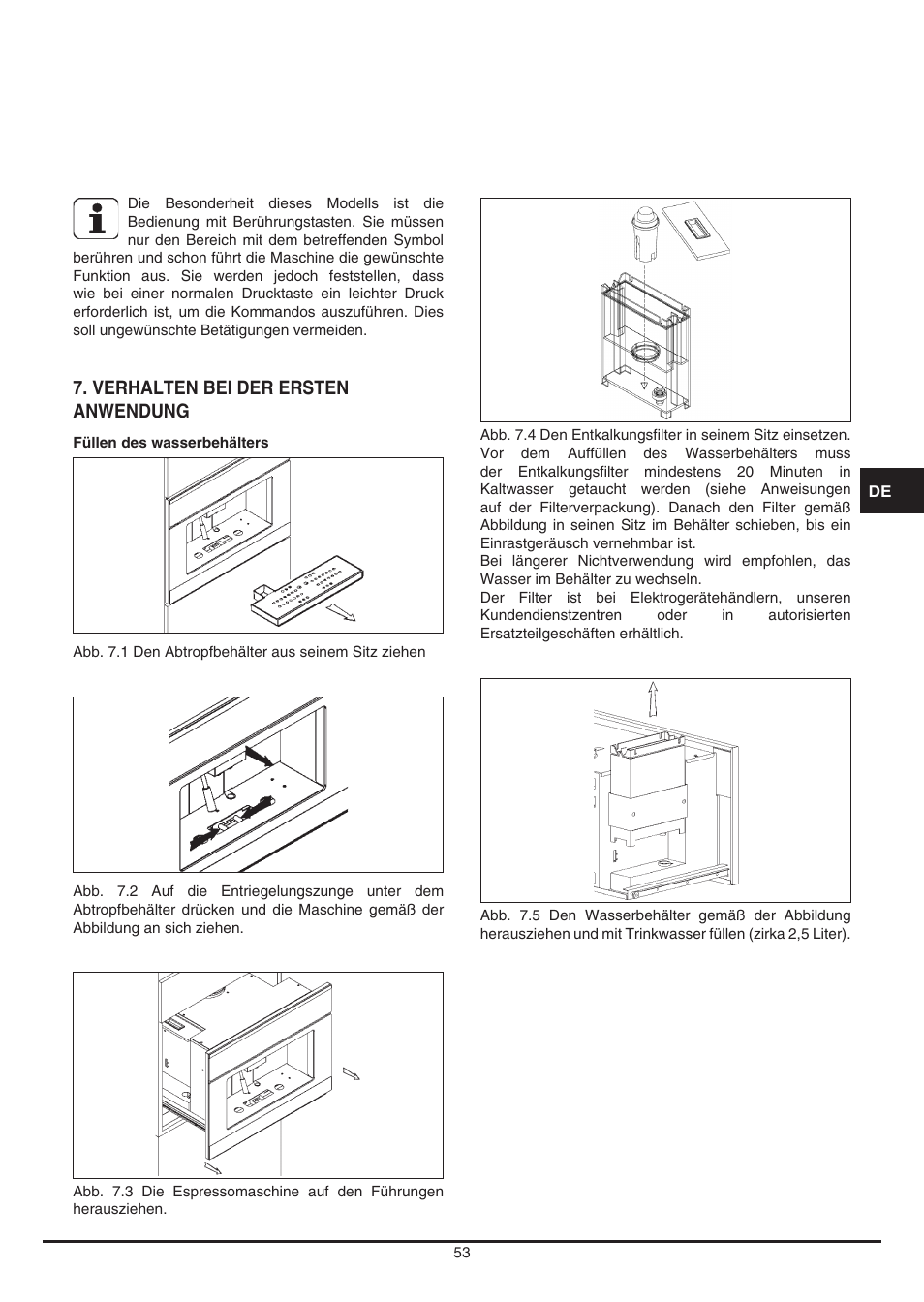 Verhalten bei der ersten anwendung | Fulgor Milano CCM 4509 TC User Manual | Page 53 / 96