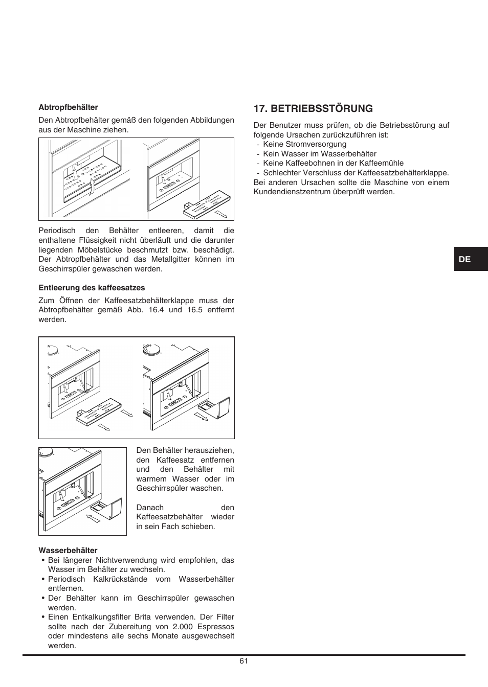 Betriebsstörung | Fulgor Milano CCM 4509 TC User Manual | Page 61 / 96