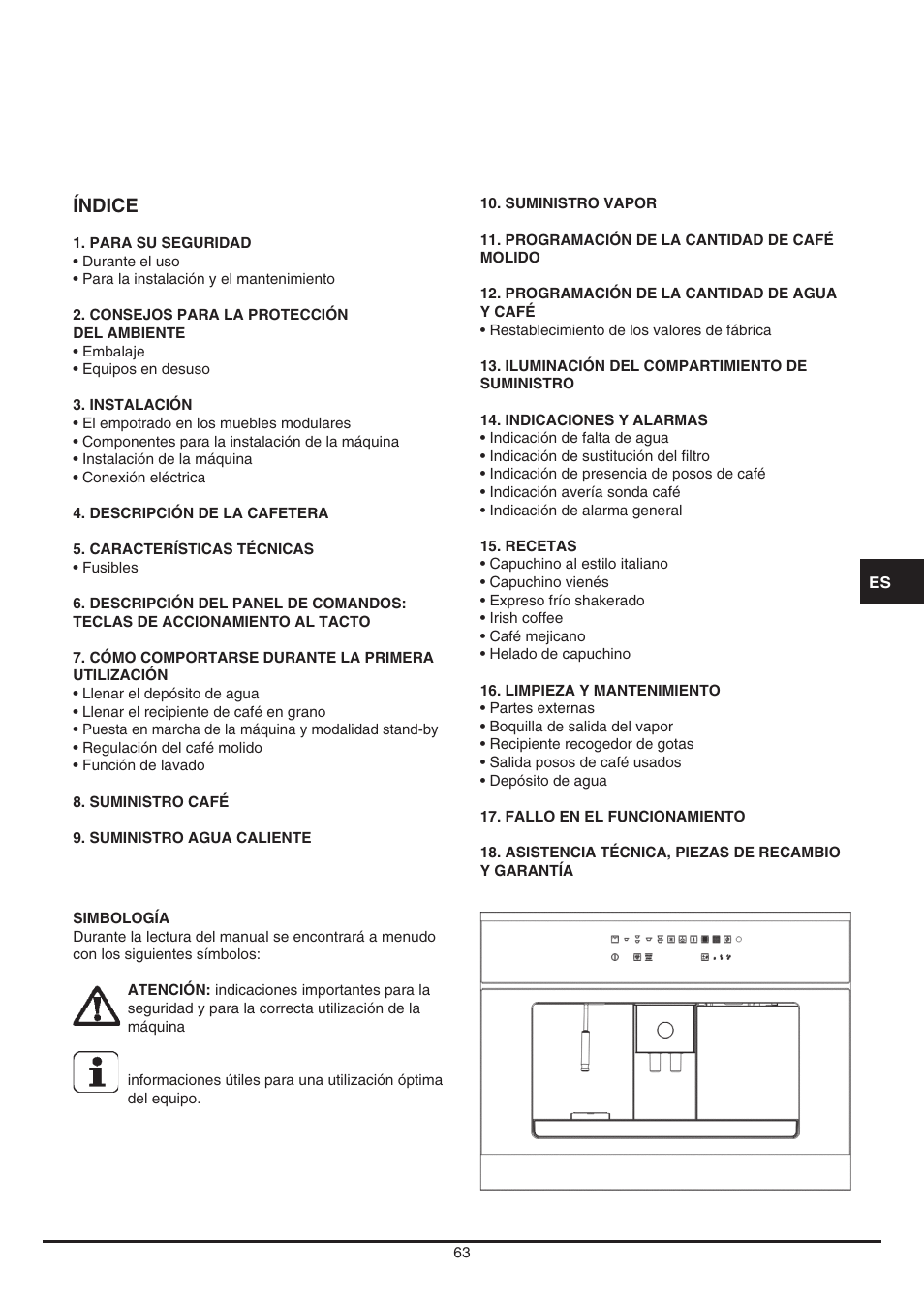 Índice | Fulgor Milano CCM 4509 TC User Manual | Page 63 / 96