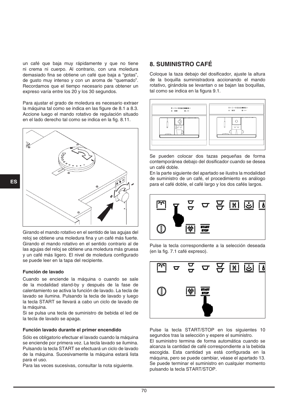 Suministro café | Fulgor Milano CCM 4509 TC User Manual | Page 70 / 96