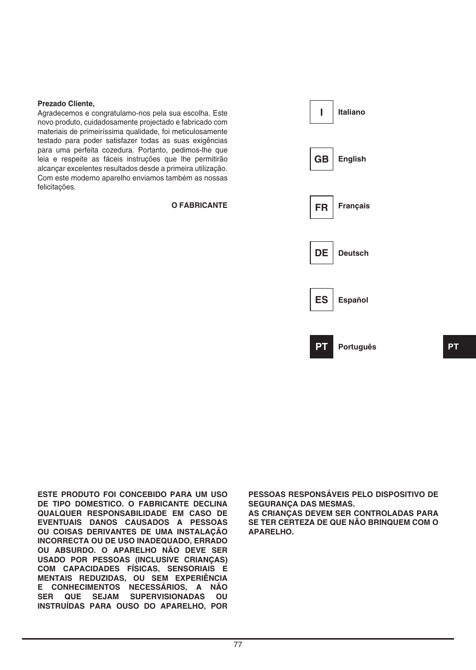 Fulgor Milano CCM 4509 TC User Manual | Page 77 / 96