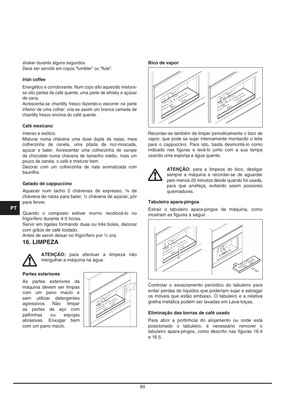 Limpeza | Fulgor Milano CCM 4509 TC User Manual | Page 90 / 96