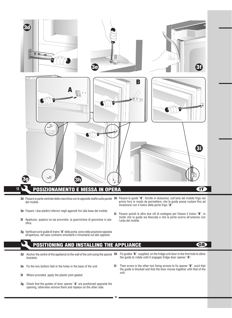 3d 3e 3f, 3h 3i | Fulgor Milano FBC 342 TNFED User Manual | Page 18 / 44