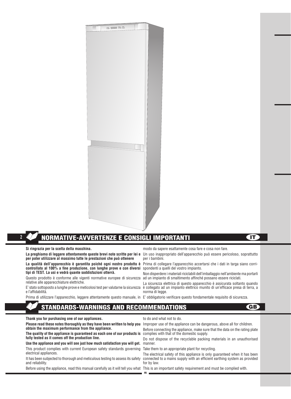Fulgor Milano FBC 342 TNFED User Manual | Page 2 / 44