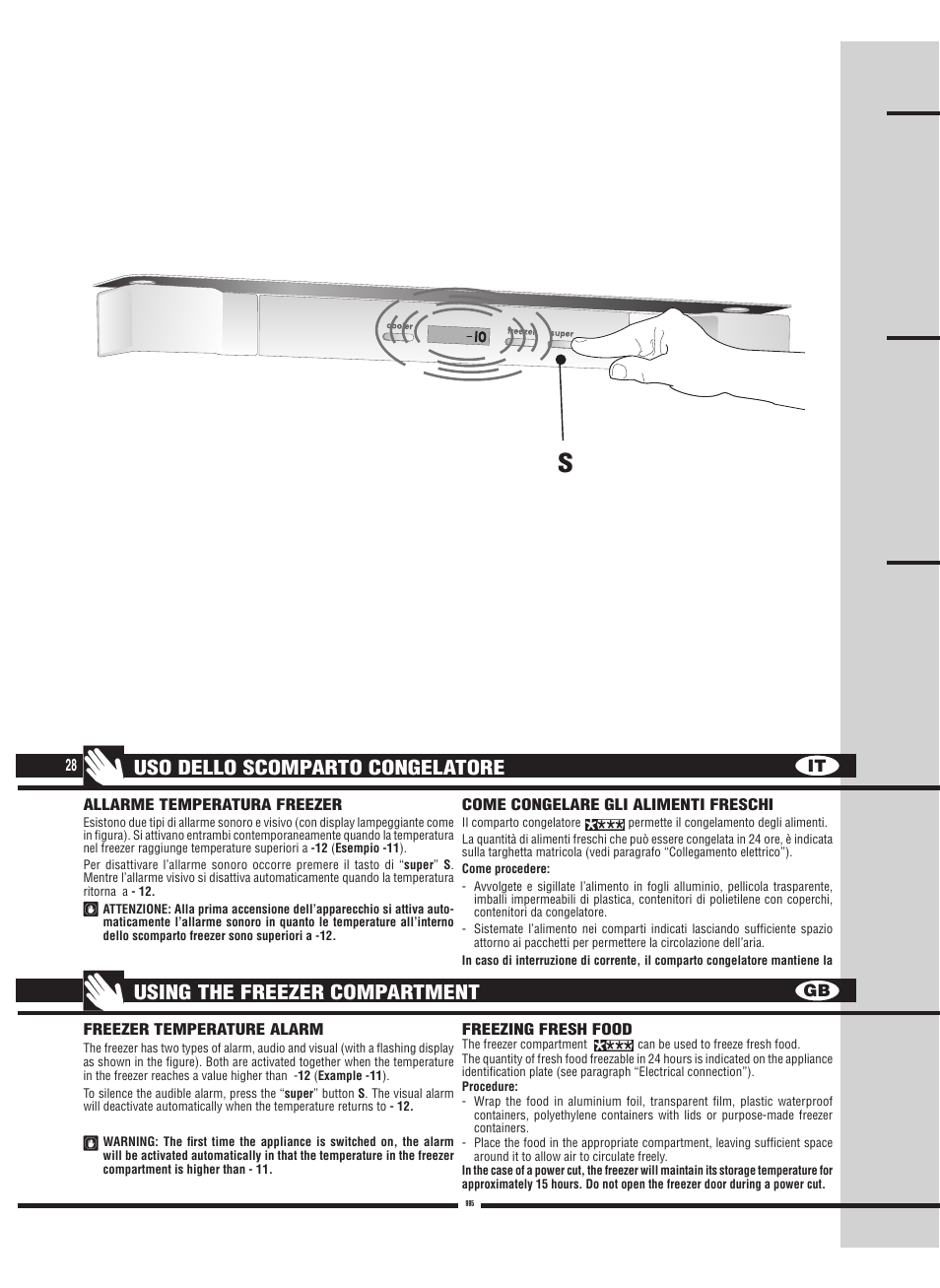 Fulgor Milano FBC 342 TNFED User Manual | Page 28 / 44
