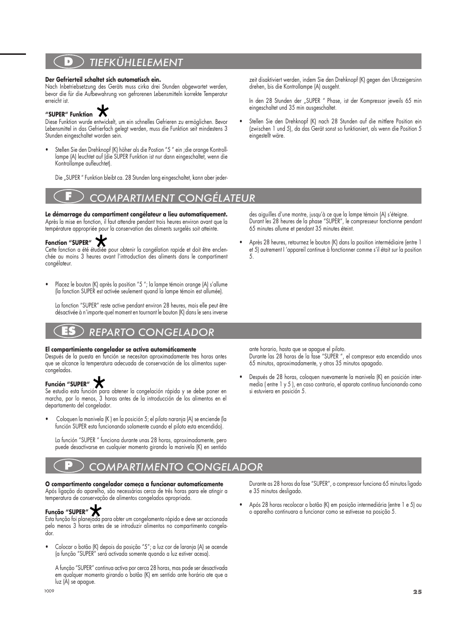 Df es p | Fulgor Milano FBC 332 FE User Manual | Page 25 / 36