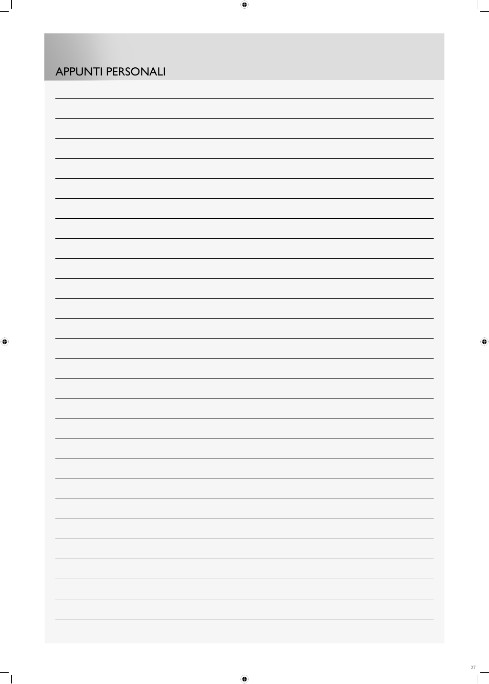 Appunti personali | Fulgor Milano FDW9017 User Manual | Page 27 / 168