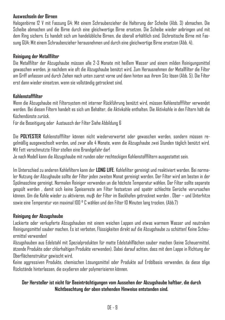 Fulgor Milano SHC 9011 RC X User Manual | Page 12 / 32