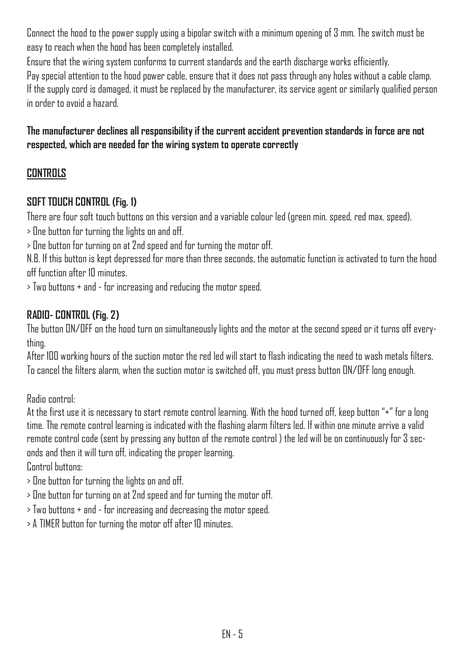 Fulgor Milano SHC 9011 RC X User Manual | Page 8 / 32