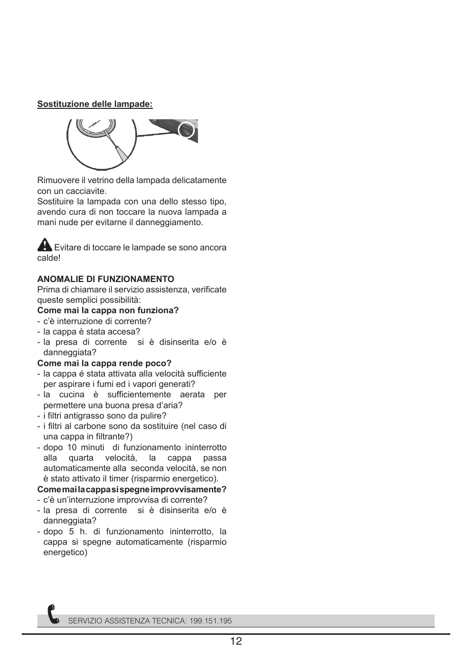 Fulgor Milano CHD 9003 TC User Manual | Page 12 / 36