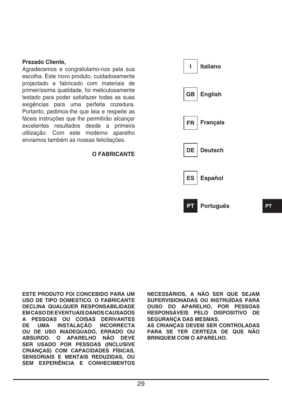 Fulgor Milano CHD 9003 TC User Manual | Page 29 / 36