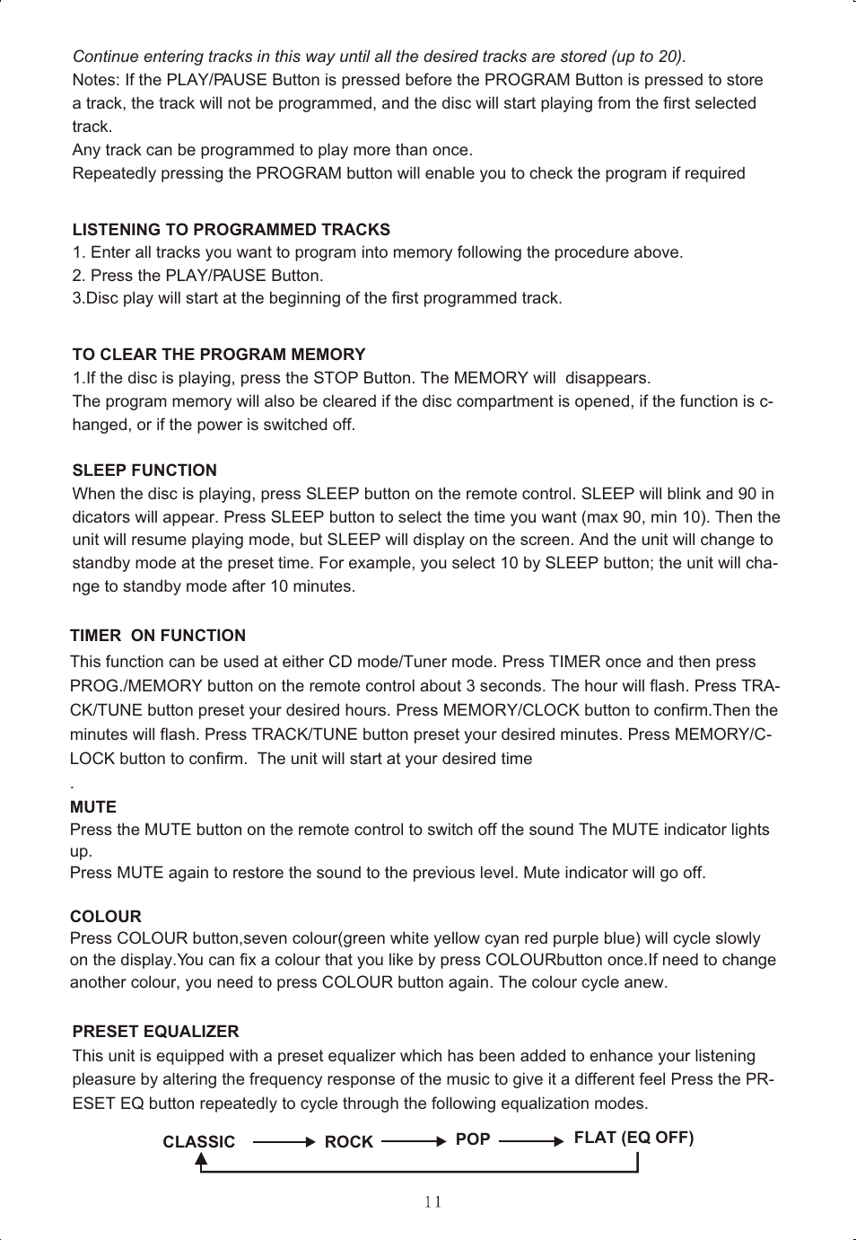 Т³гж 12 | Curtis RCD-718 User Manual | Page 12 / 13