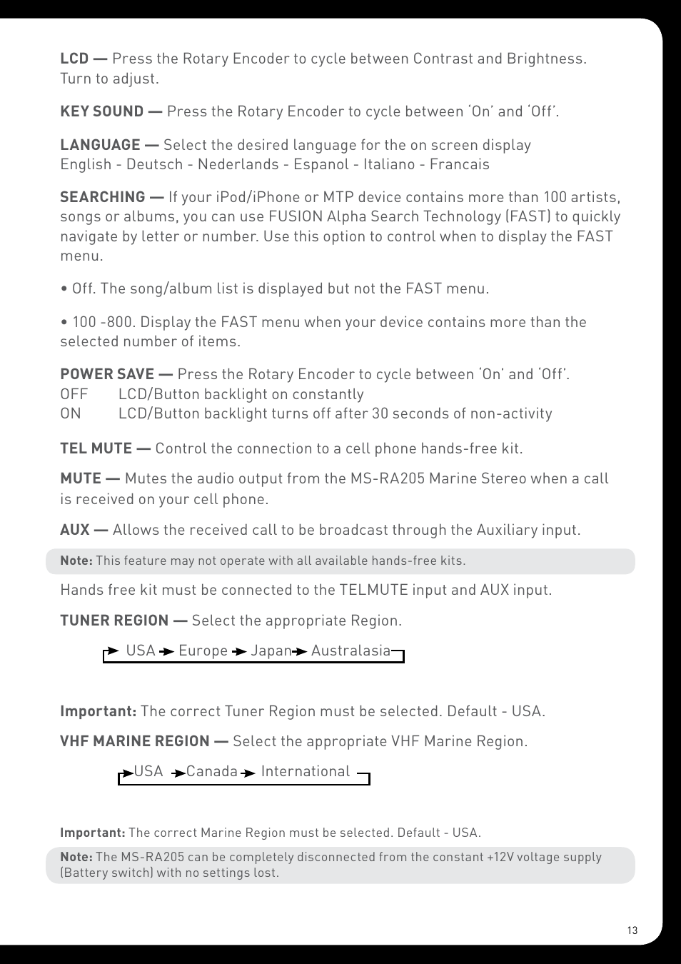 Fusion MS-RA205 User Manual | Page 13 / 32