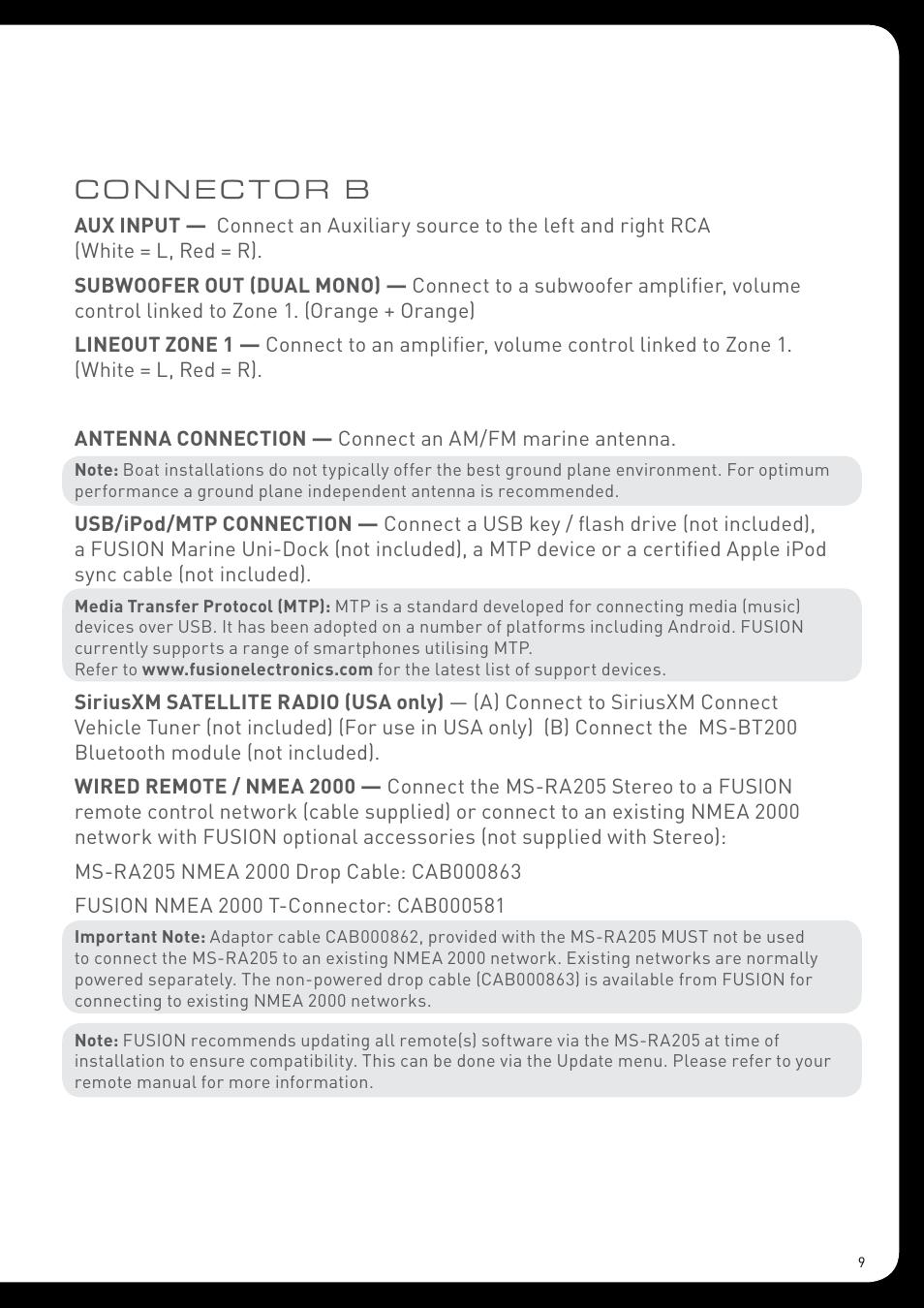 Connec tor b | Fusion MS-RA205 User Manual | Page 9 / 32