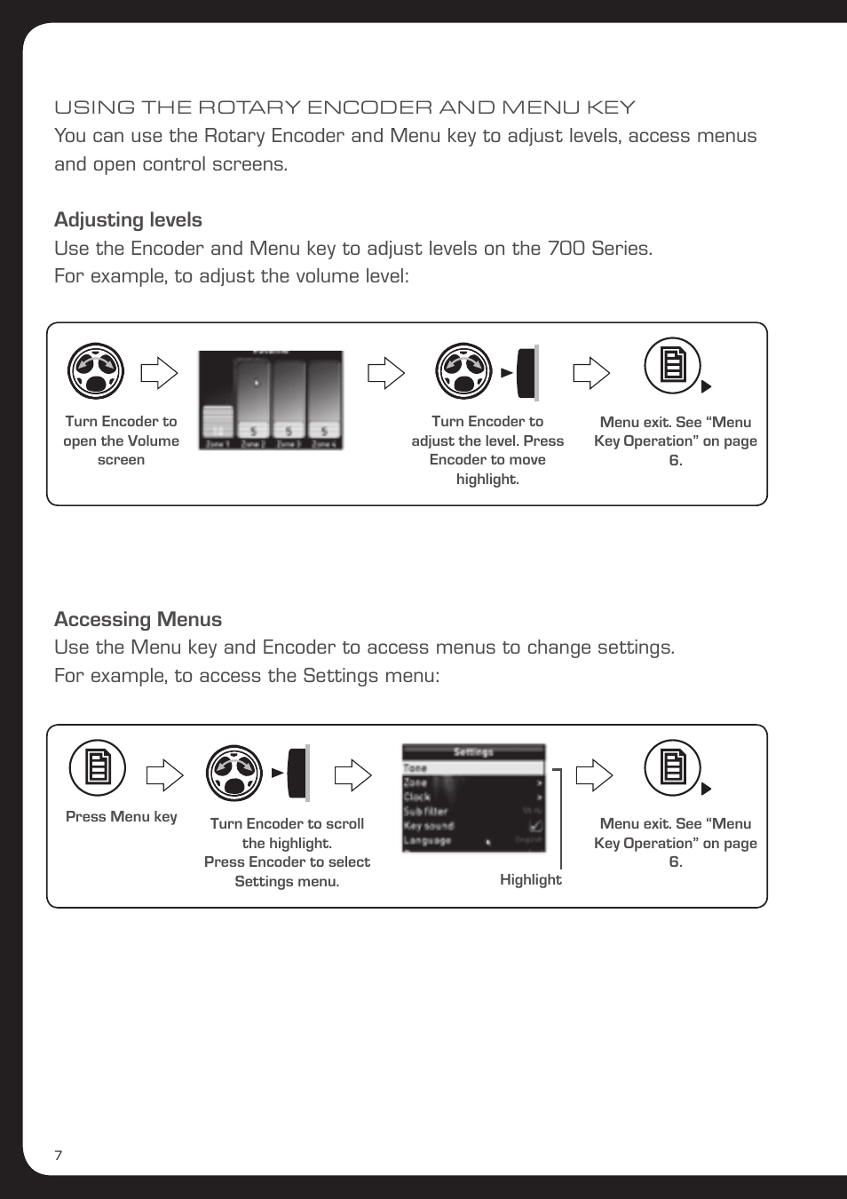 Adjusting levels, Accessing menus | Fusion MS-AV700i User Manual | Page 8 / 68