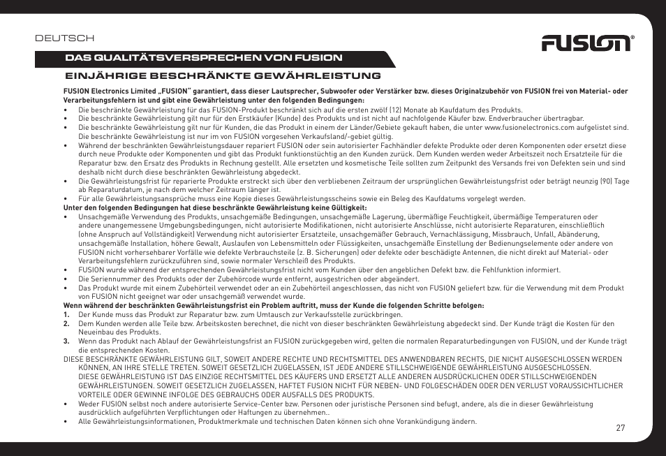 Fusion RV-CD800 User Manual | Page 27 / 32