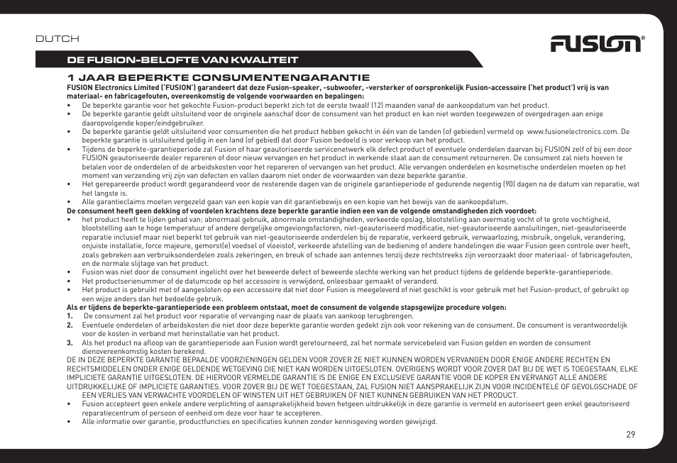 Fusion RV-CD800 User Manual | Page 29 / 32