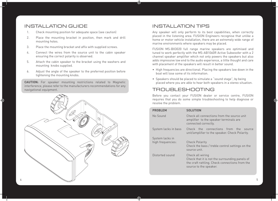 Installation guide, Installation tips, Troubleshooting | Fusion MS-BX3020 User Manual | Page 4 / 4