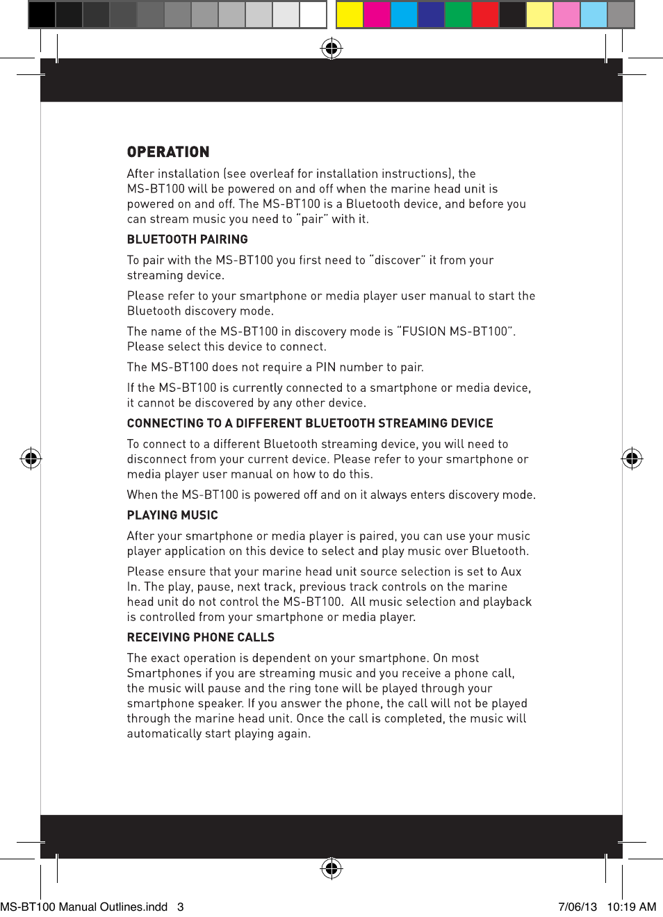 Fusion MS-BT100 User Manual | Page 3 / 8