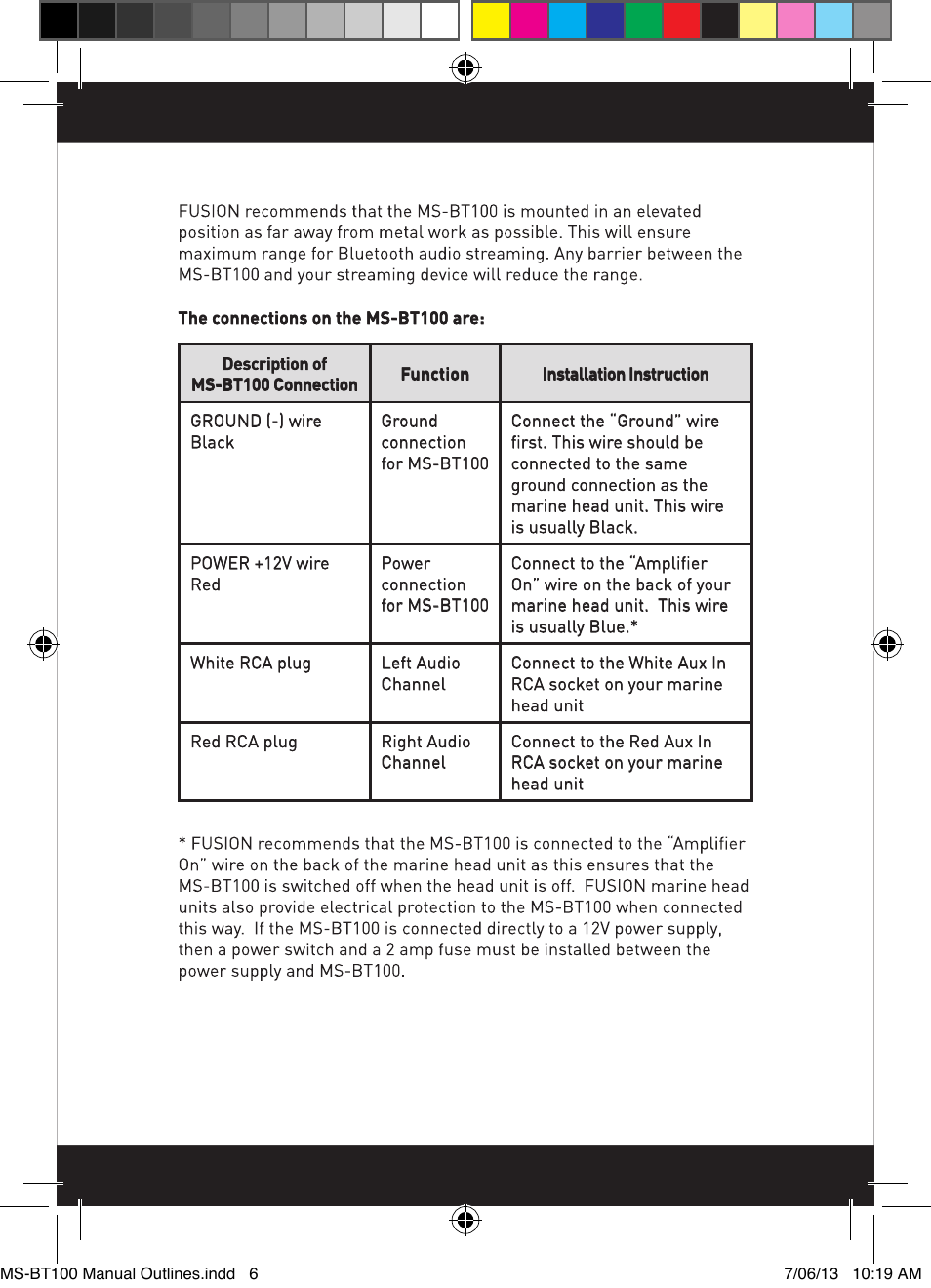 Fusion MS-BT100 User Manual | Page 6 / 8