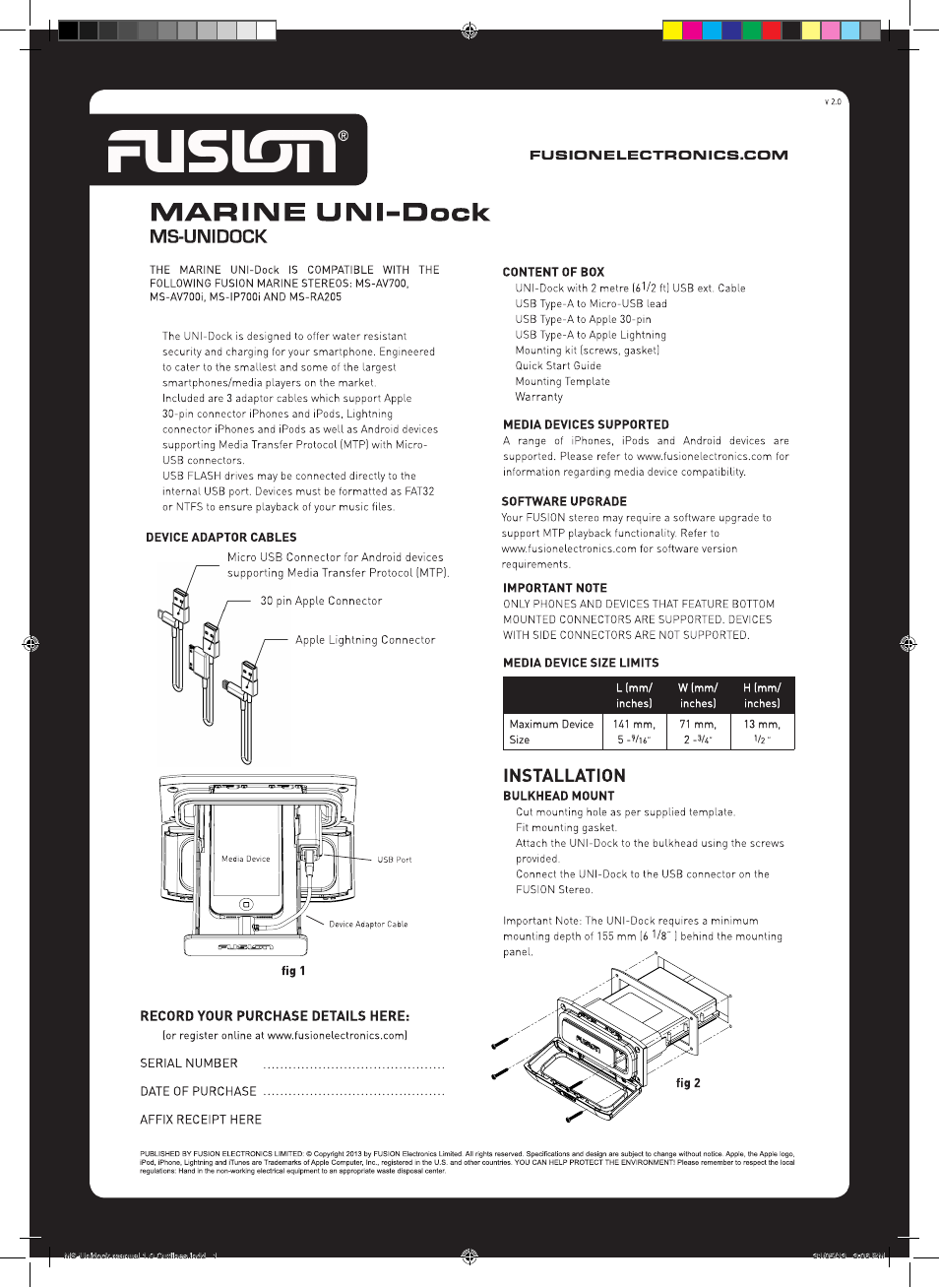 Fusion MS-UNIDOCK User Manual | 1 page