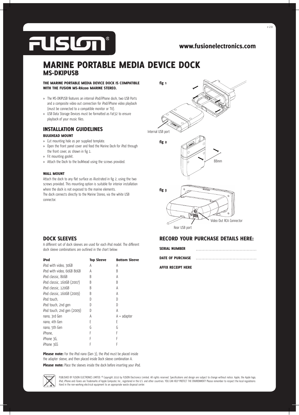 Fusion MS-DKIPUSB User Manual | 1 page