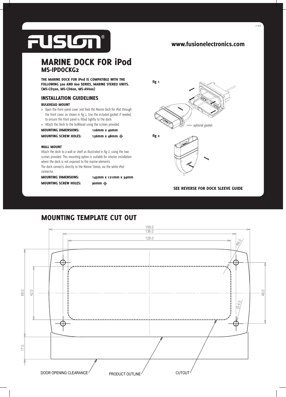 Fusion MS-IPDOCKG2 User Manual | 2 pages