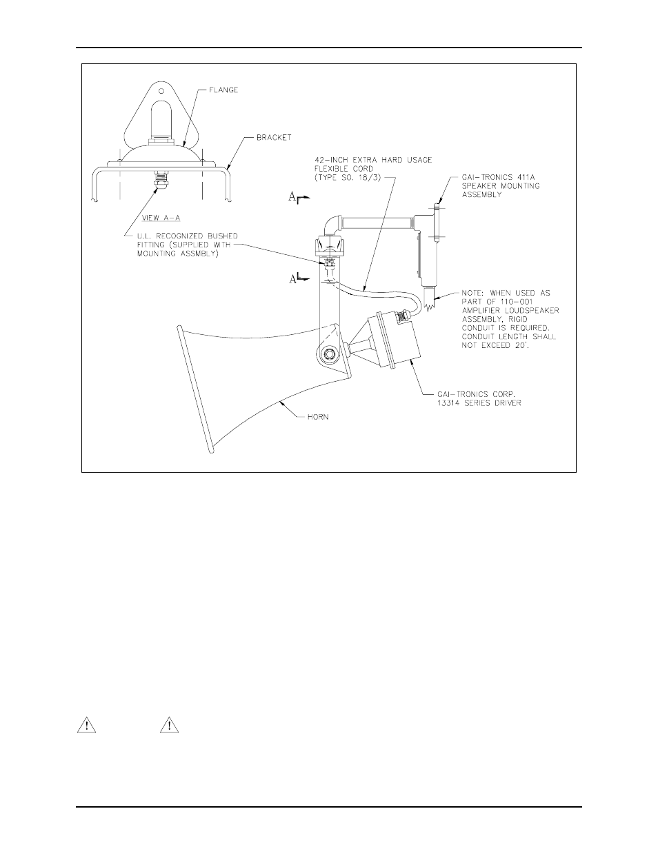 Specifications | GAI-Tronics 13314-001 and 13314-002 Div. 2 Hazardous Area Speaker Assembly using 13314 Driver User Manual | Page 2 / 3