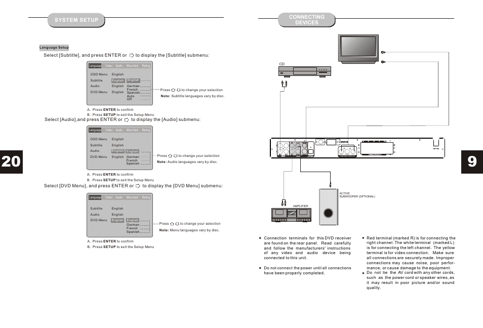Т³гж 10, Output, Output l l sw sw coaxial s-video video r | Curtis DVD6041 User Manual | Page 10 / 15
