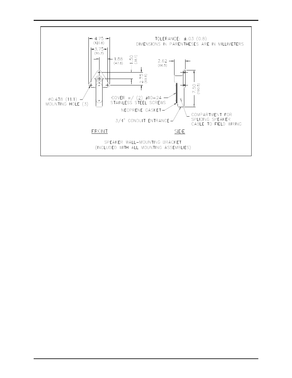 GAI-Tronics Speaker / Horn Installation for  GAI-Tronics Communication System User Manual | Page 6 / 8