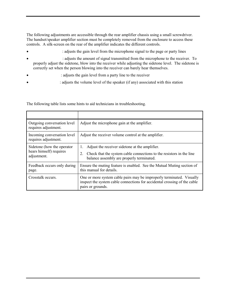 Maintenance, Troubleshooting | GAI-Tronics 785-002  24 V DC Explosion-proof Page/Party Handset Stations User Manual | Page 9 / 14