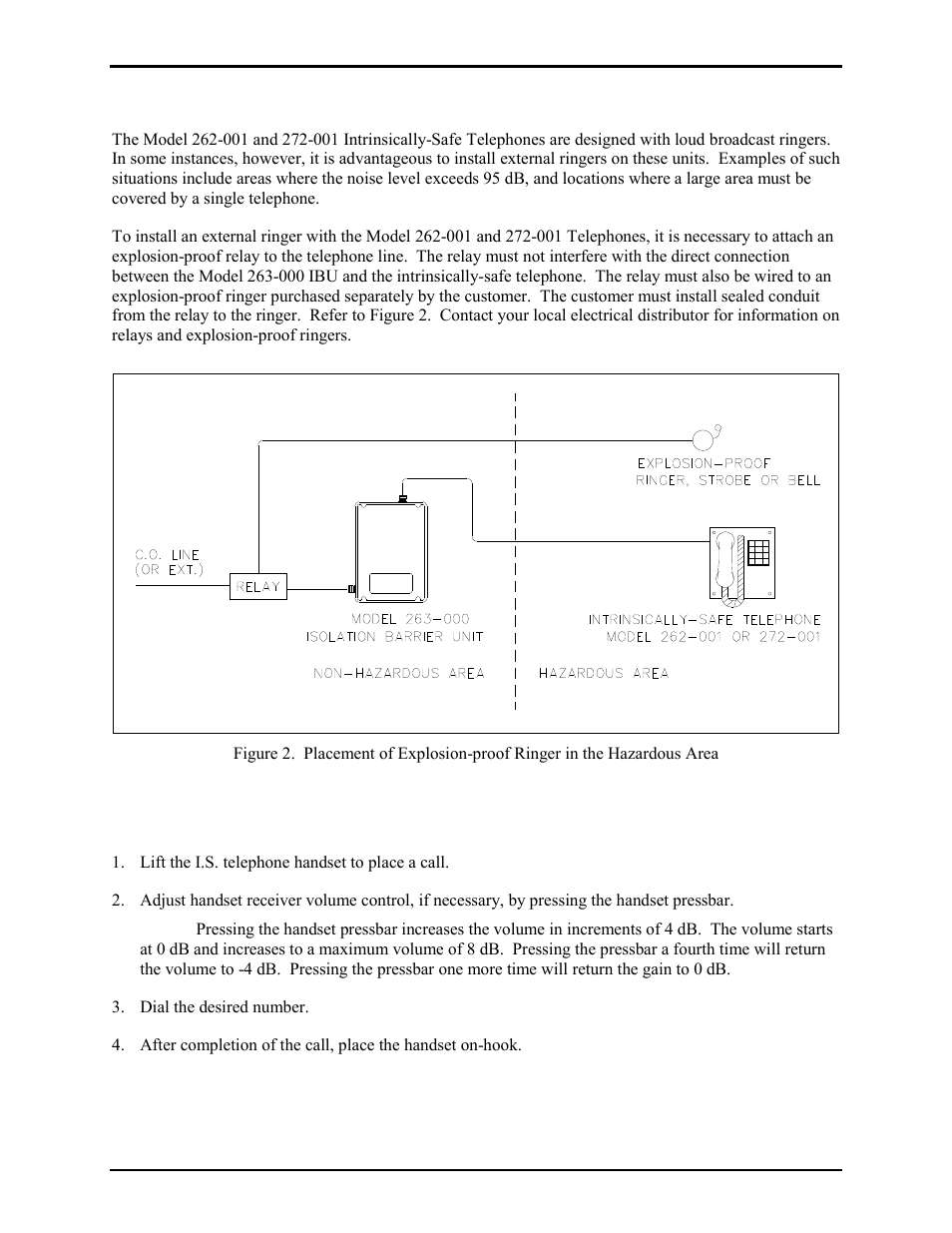 External ringers, Operation | GAI-Tronics 262-001 Intrinsically-Safe Telephones User Manual | Page 5 / 13