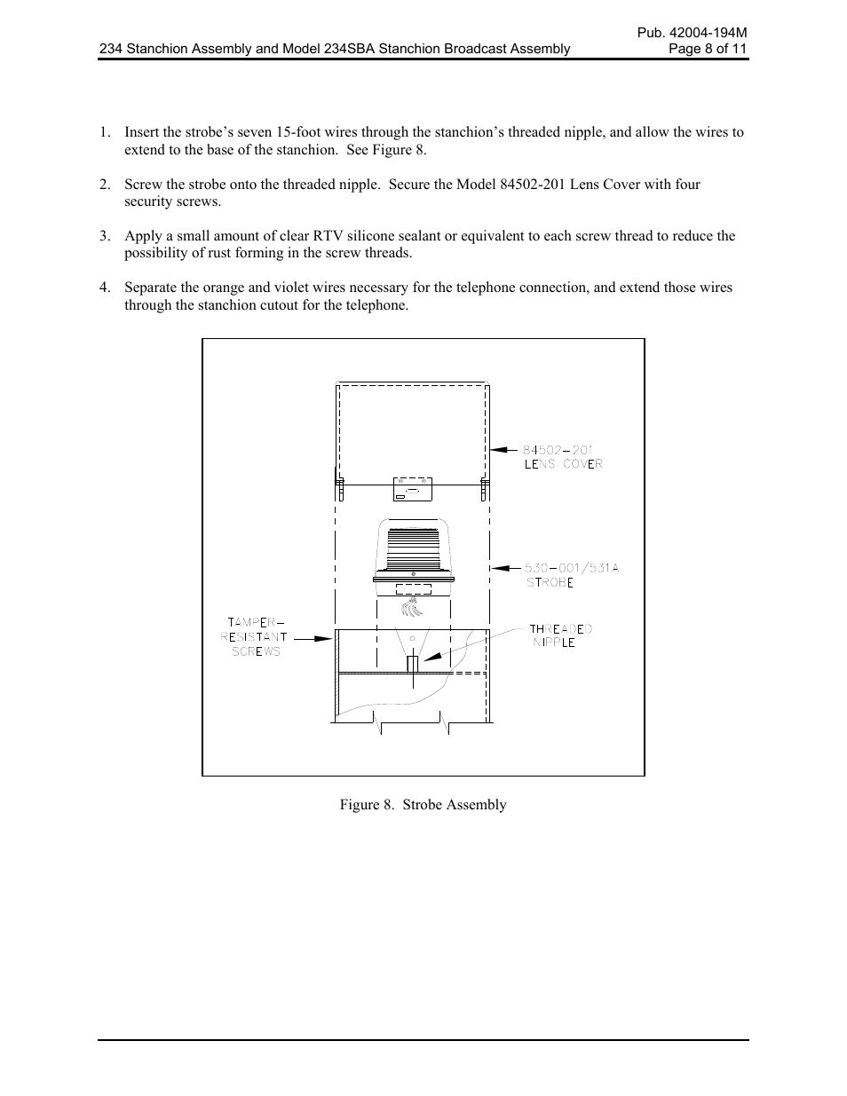 GAI-Tronics 234 Stanchion Assembly User Manual | Page 8 / 12