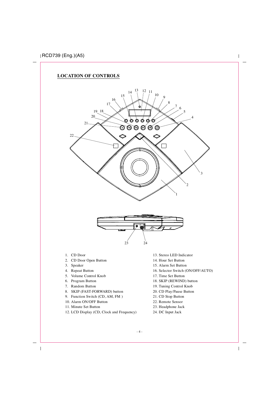 Digital cd/radio stereo system w ith remot e, Instruction manual operating instructions, Model : rcd739 | Curtis RCD739UK User Manual | Page 5 / 9