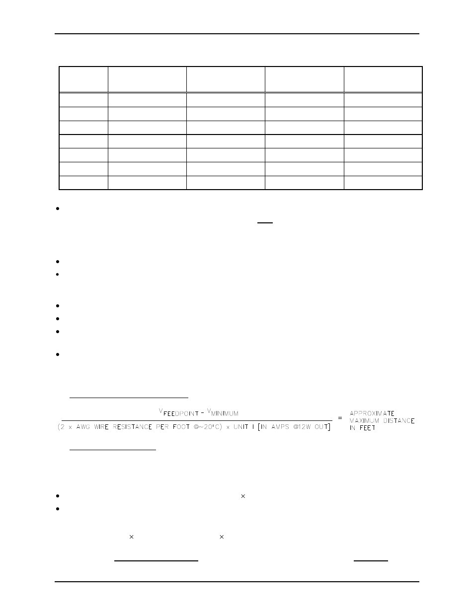 Maximum cable distance in feet | GAI-Tronics 758-002 24 V DC Weatherproof Speaker Amplifier Enclosure User Manual | Page 3 / 10