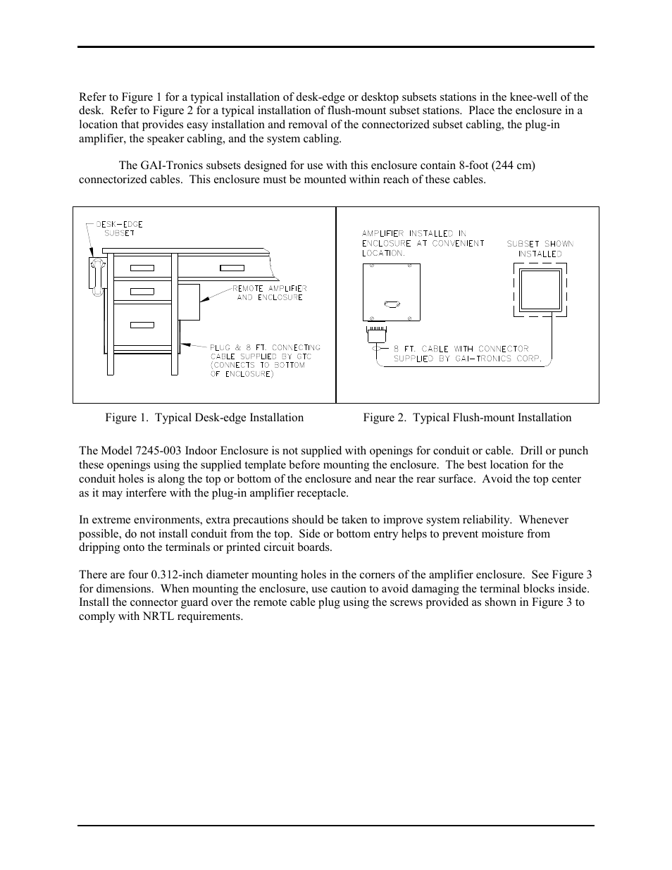 Mounting | GAI-Tronics 7245-003 24 V DC Remote Subset Amplifier Enclosure User Manual | Page 4 / 12
