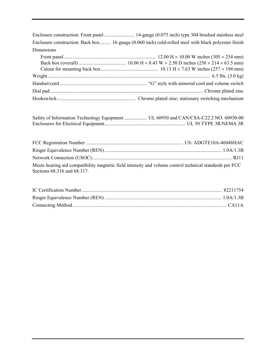 GAI-Tronics 226-001 Industrial Telephones with Keypads User Manual | Page 16 / 19