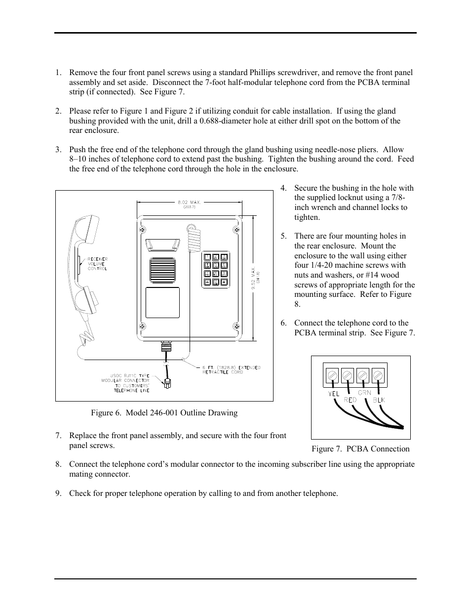 Model 246-001 | GAI-Tronics 226-001 Industrial Telephones with Keypads User Manual | Page 6 / 19