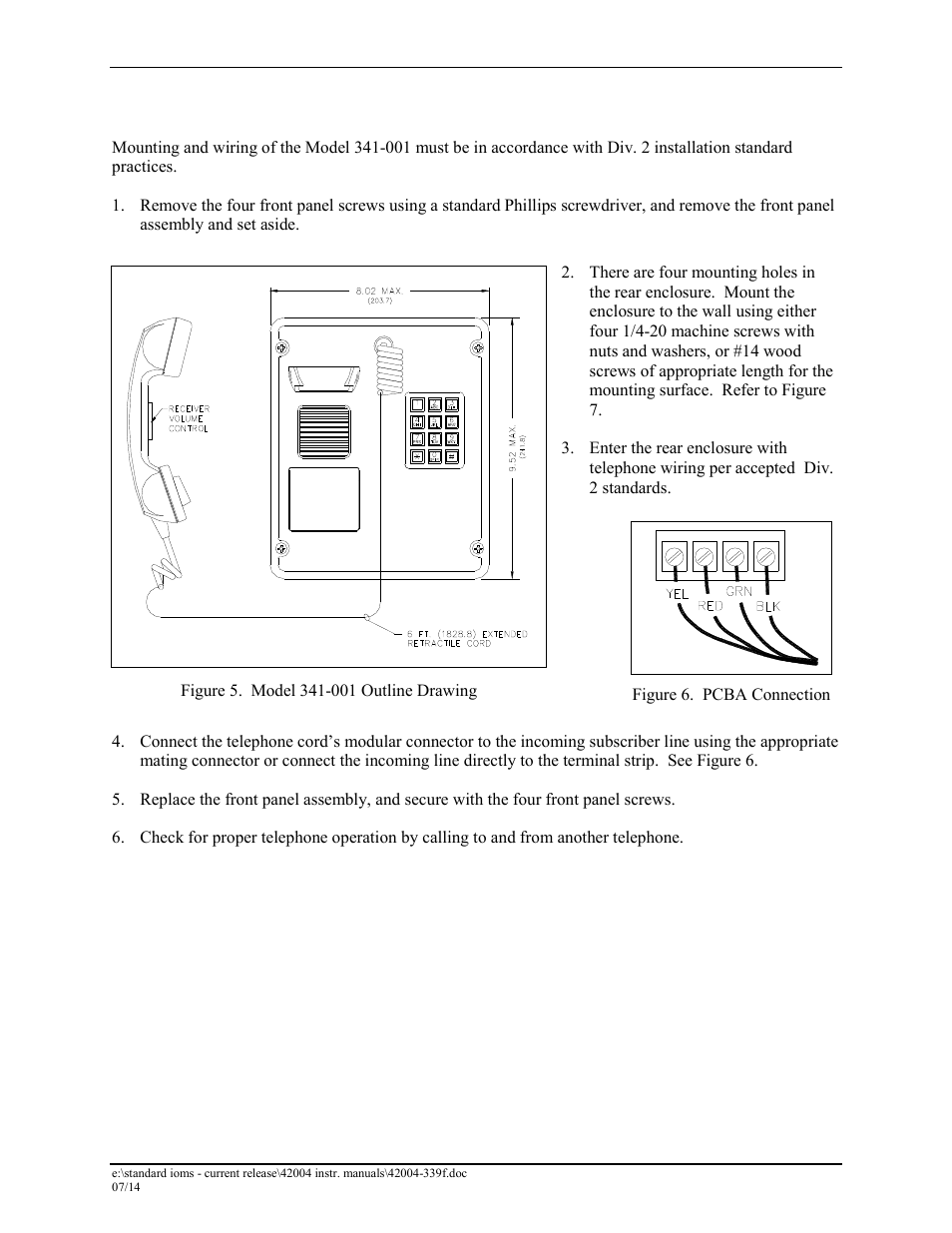 Model 341-001 | GAI-Tronics 226-002 Div. 2 Industrial Telephons User Manual | Page 9 / 16