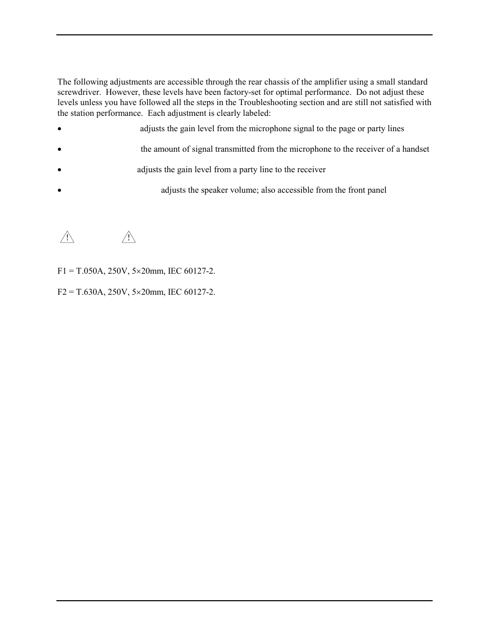 Maintenance, Fuses | GAI-Tronics 701-305 Handset/Speaker Amplifier (CE Mark) User Manual | Page 3 / 6