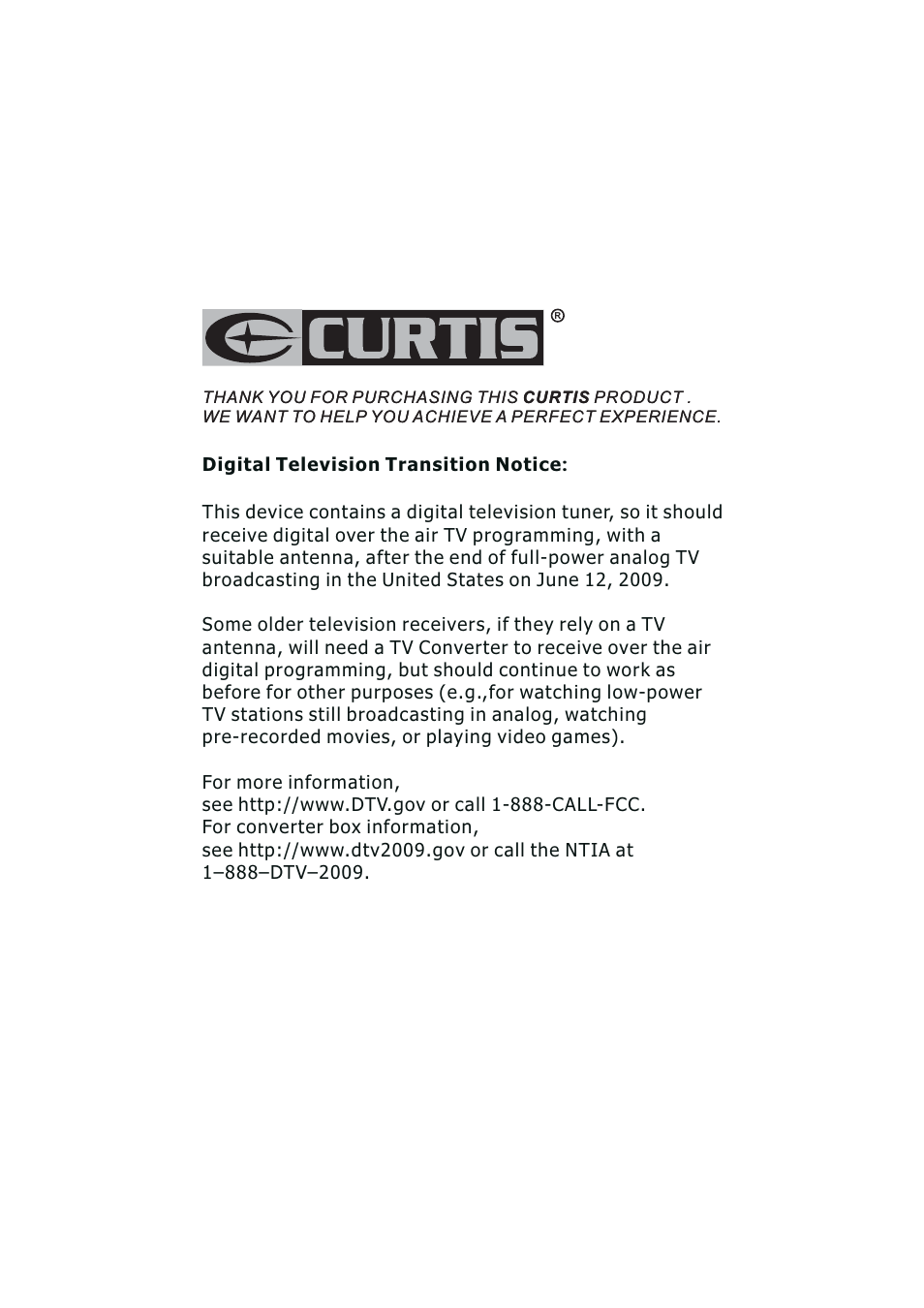 Curtis LCD3718A User Manual | Page 35 / 35