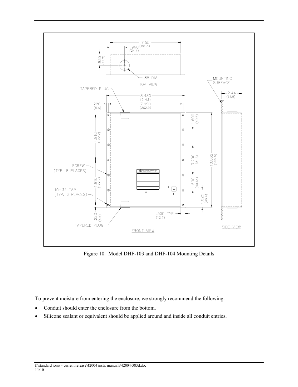Conduit installation, Metallic conduit installation details | GAI-Tronics DHF-102 Digital Intercom Staitons User Manual | Page 10 / 27