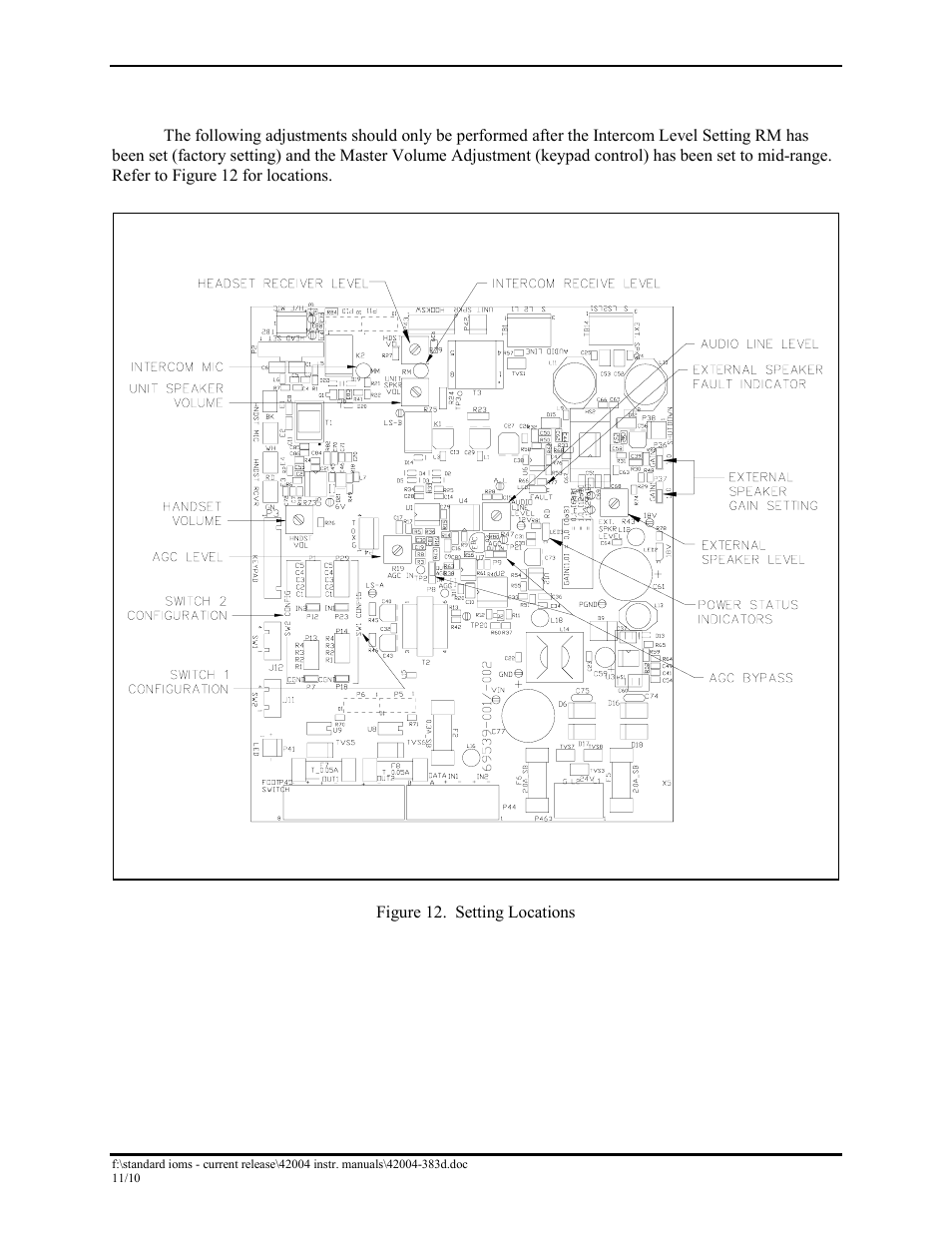 Audio level adjustments | GAI-Tronics DHF-102 Digital Intercom Staitons User Manual | Page 14 / 27
