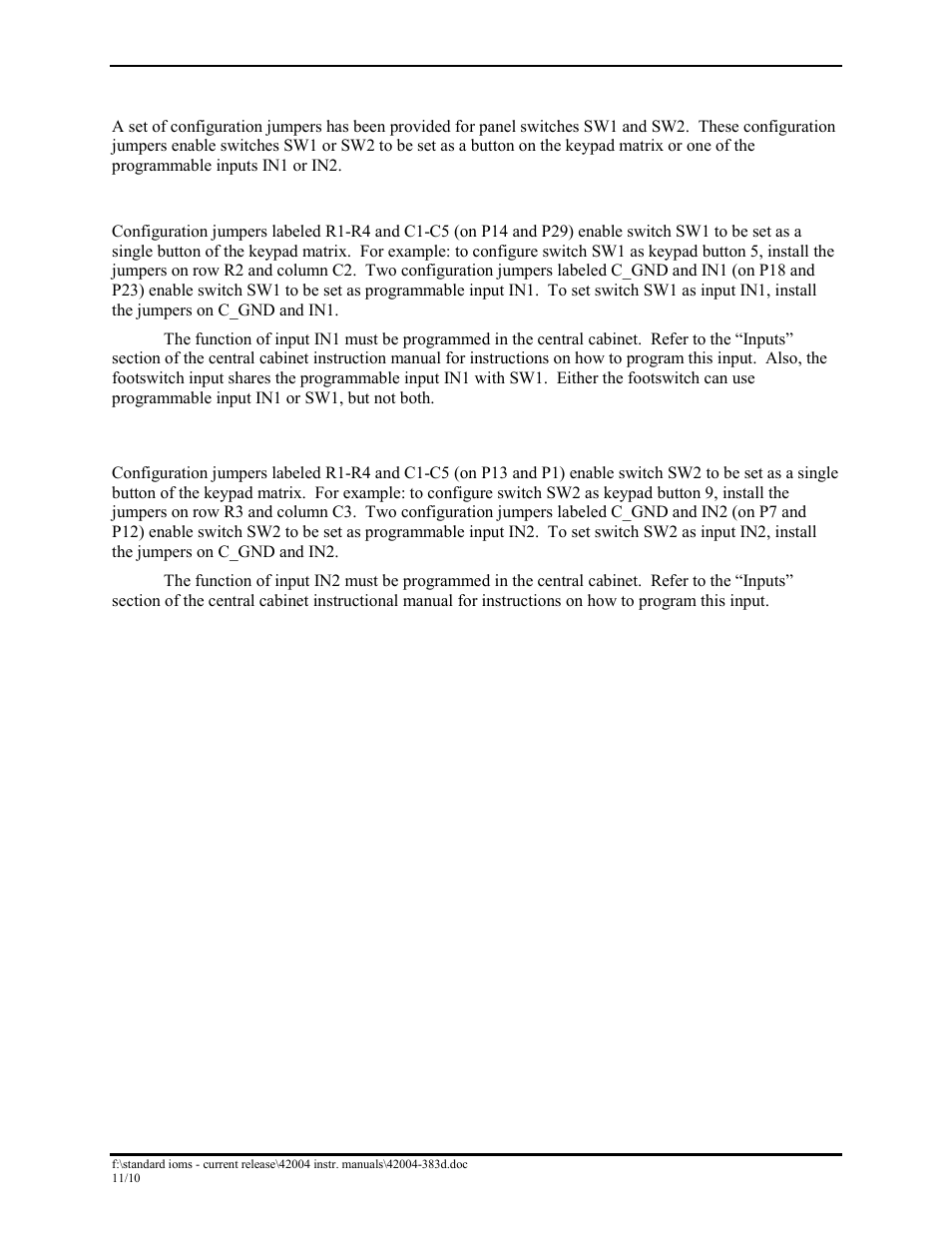 Switch configuration | GAI-Tronics DHF-102 Digital Intercom Staitons User Manual | Page 17 / 27