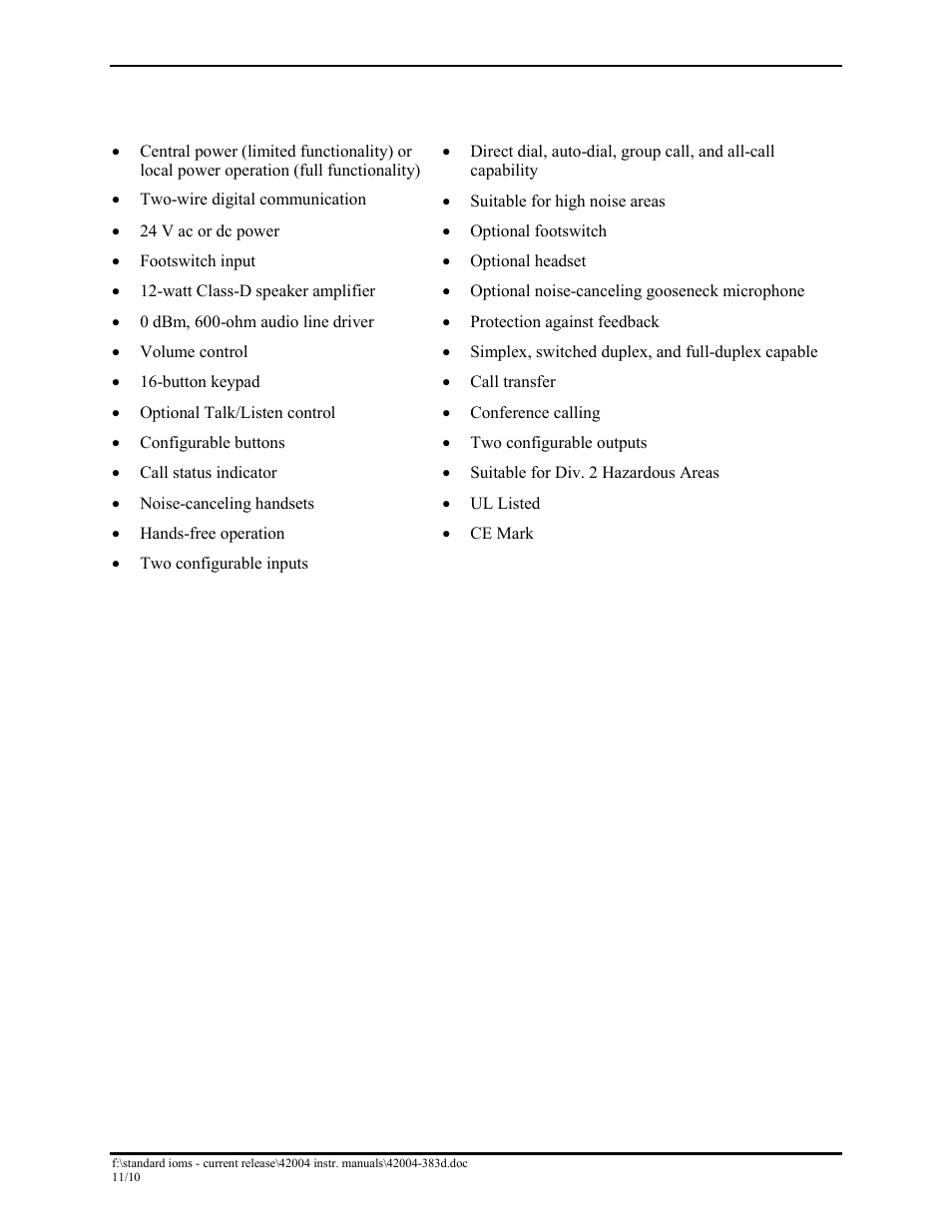 Features and functions | GAI-Tronics DHF-102 Digital Intercom Staitons User Manual | Page 4 / 27