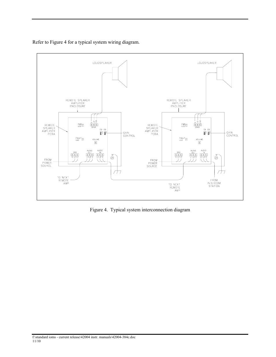 System interconnection | GAI-Tronics DSA-101 Remote Speaker Amplifier User Manual | Page 8 / 12